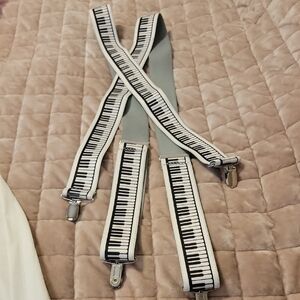 Piano Key Pattern Suspenders